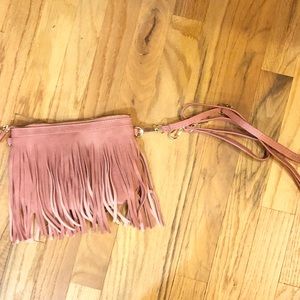 Boho Fringe Pink Purse NWOT